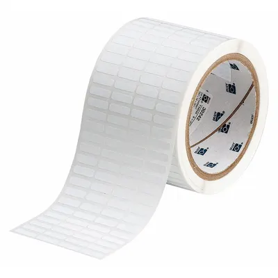BRADY Pre-Cut Label Stock Roll: Tamper Indicating, 13/64 in x 21/32 in, 13/64 in - Brady Destructible Tamper-Indicating Precut Label Rolls