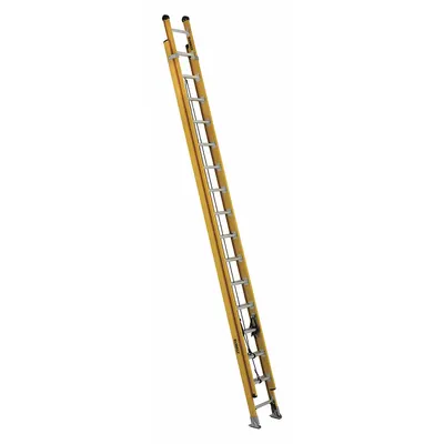 DEWALT Extension Ladder: 32 ft Ladder Size, Fiberglass, 375 lb Load Capacity, 75 lb Wt - Non-Conductive Fiberglass Extension Ladders