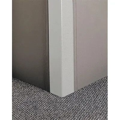 PAWLING Corner Guard: Corner Guard System, PETG, Silver Gray, 2 in Leg Wd - Flush-Mount PETG Clip-On Corner Guards