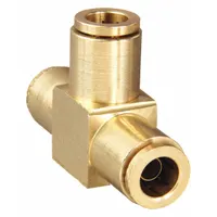 Push-Fit Tee Fitting: 3/8 in OD x 3/8 in OD x 3/8 in OD Fitting Size, Brass, Adapter (MPN 1864X6)