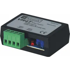 This power conversion module accepts 24V DC input and provides a regulated 12V DC output at 3A. Housed in a plastic enclosure, it is used in 24V DC systems to supply stable 12V power for control panels, security equipment, and automation devices.