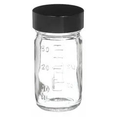 Clear Wide Mouth Round Glass Lab Bottle, 30 mL, 33-400, Colorless, Graduated, Case of 432