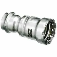 VIEGA MEGAPRESS Crimp Coupling Fitting: 1/2 in Pipe x 1/2 in Pipe Size, Press-fit x Press-fit, FKM (MPN 95465)