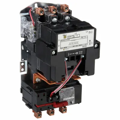 SQUARE D NEMA Magnetic Motor Starter: Non-Reversing, 3 Poles, NEMA Size 3 - Non-Reversing Starters with Electronic Overloads