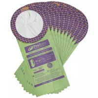 This PROTEAM 100331 is a dry pickup, paper, 2-ply vacuum bag designed for use with ProTeam backpack vacuums. It is compatible with ProTeam model part number 107138. The bag captures dry debris and fine dust in commercial cleaning applications