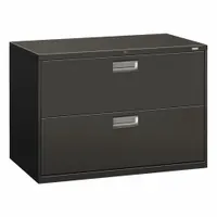HON Lateral File Cabinet with Drawer: Charcoal, 2 Drawers, 28 in Overall Ht, 18 in Overall Dp, Steel (MPN H692.L.S)