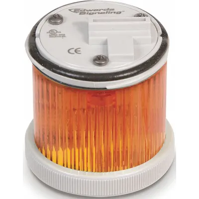 EDWARDS SIGNALING Tower Light Module: Flashing/Steady, 120V AC, Amber, 48 mm Overall Dia - Multimode Light Modules