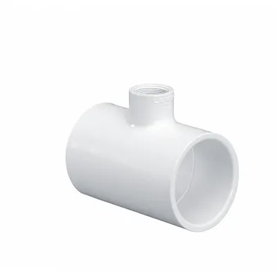LASCO Tee Pipe Fitting: Schedule 40, PVC, 8 in x 8 in x 4 in Size, Socket x Socket x Socket - Schedule 40 Pipe Fittings