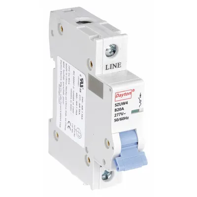 Dayton Supplementary Protector: 20 A Amps, 5kA at 277V AC, Screw Clamp, NDB2-63 - B-Curve, 1-Pole UL1077 DIN Rail-Mount Supplementary Protectors