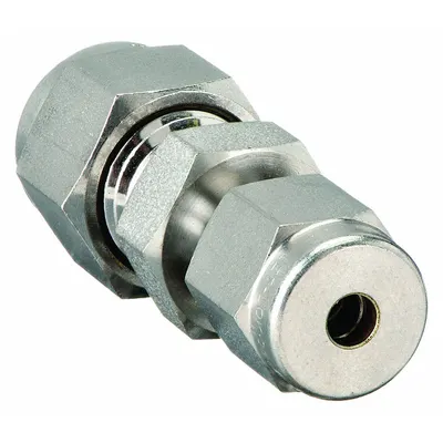 HAM-LET Double-Ferrule Compression Union, 1/4 in OD x 6 mm OD, 763L-SS-6MM X 1/4 - Double-Ferrule Stainless Steel Fittings