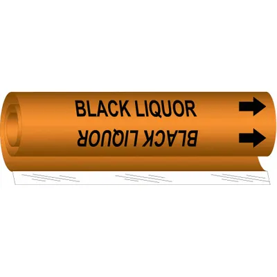 BRADY Black Liquor Wrap-Around Pipe Marker - Black Liquor Wrap-Around Pipe Markers