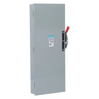 Siemens Safety Switch: Fusible, 100 A, Three Phase, 600V AC, Galvanized Steel - Fusible Safety Switches