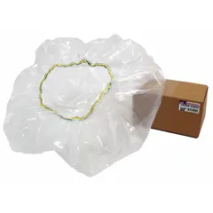This disposable poly drum cover is designed for use with a utility mixer (model MIX245007). It serves as a protective liner for the mixer drum, reducing material buildup and simplifying cleanup after concrete mixing.