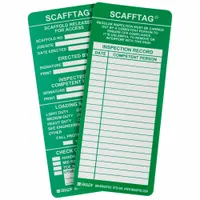 Tag: 3 1/8 in Wd, 7 5/8 in Ht, Green/White, Rectangle, Polyester, Outdoor, 0.01 in Tag Thick, 100 PK (MPN SCAF-STSI593)