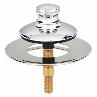 WATCO Drain Stopper: Plastic/Stainless Steel, Chrome-Plated, 2 7/8 in Overall Dia - Bathtub Drain Stoppers
