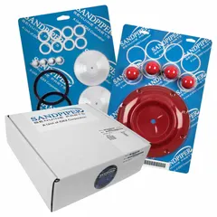 This fluid end repair kit is designed for 0.25-inch Sandpiper air-operated double-diaphragm pumps. It includes Santoprene components to rebuild the fluid end, restoring sealing and flow performance. Suitable for on-site refurbishment in industrial transfer, chemical processing, and wastewater applications.