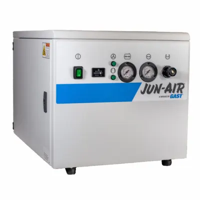 JUN-AIR Electric Air Compressor: Enclosed, Oil Free, 3/4 hp, 1.6 cfm - Enclosed Laboratory Electric Air Compressors