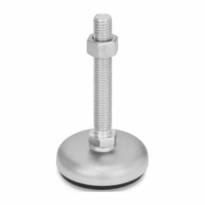 JW WINCO Male-End Leveling Mount: Swiveling Stud, 1/2"-13 Thread Size, 2.36 in - Non-Skid Male Leveling Mounts
