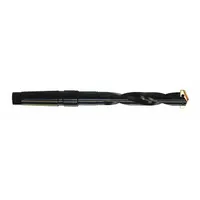 This spade drill holder is made of high-speed steel with a black oxide finish and a taper shank. It has a seat size of 2.5 and is designed to secure spade drill blades for deep-hole drilling operations in metalworking and heavy equipment manufacturing