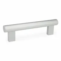This load-rated straight-leg tubular pull handle features a rear-mount design with 12 in mounting hole center-to-center. The silver bar is paired with light gray polyamide legs. Screw size is 5/16"-18. Suitable for use on industrial equipment doors, panels, and enclosures requiring a secure grip