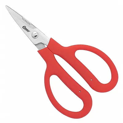 CLAUSS Shears: Ambidextrous, 6 in Overall Lg, Partially Serrated, Stainless Steel - Plastic-Handle Scissors