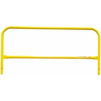 This GARLOCK SAFETY SYSTEMS Invisi-Rail(TM) guardrail is a permanent, fold-down capable steel rail designed for industrial fall protection. It measures 10 ft in length and 32 in overall height, with a mid-rail height of 9 3/4 in. The yellow finish provides high visibility. Intended for use with model 407490, it is suitable for perimeter safety around loading docks, mezzanines, or machinery in warehouses and manufacturing facilities