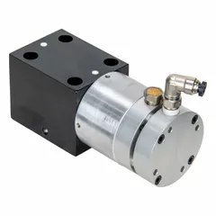 Solenoid-operated directional control valve, four-way, two-position, for oil service. Maximum flow rate 2.987 gpm. Features load-holding capability. Suitable for hydraulic systems requiring precise flow direction in two-position, four-way applications.