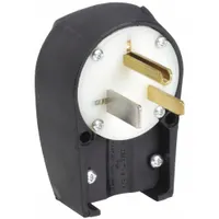 BRYANT Straight Blade Plug: 5-50P, 125V AC, 50 A, 2 Pole, 3 Blade, Black (MPN 9550ANPB)
