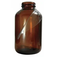 Amber Wide Mouth Glass Lab Bottles, 70-400 mm, 140 mm Body Dia, Case of 12