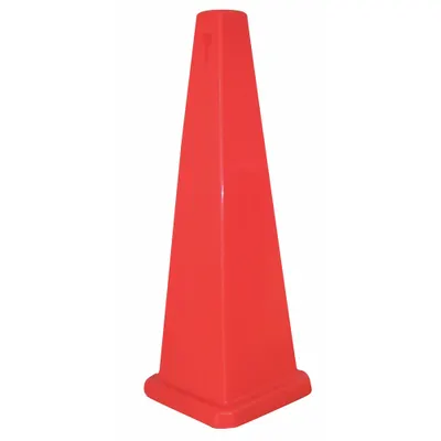 OEM Traffic Cone: Polypropylene, 26 in x 10 9/10 in x 10 9/10 in Nominal Sign Size - Blank Orange Safety Cone Signs