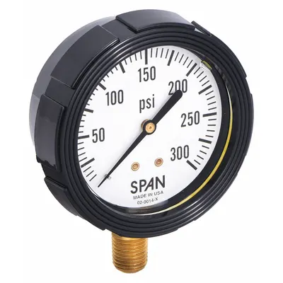 SPAN LFS-210-300-G-KEMX Dial Pressure Gauge with Freeze- & - Dial Pressure Gauges with Freeze- & Clog-Resistant Internal Seal