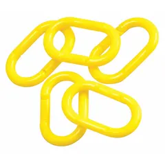 Master Chain Link for Plastic Chain Barrier, Yellow, Polyethylene, 50 4/5 mm Overall Length