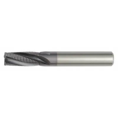 WIDIA HANITA Roughing End Mill: Carbide, TiAlN Coated, 3 Flute, Fine Pitch, 7 mm Mill Dia - Corner-Chamfer Carbide Roughing End Mills for Steel & Cast Iron
