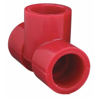 NIBCO Tee Pipe Fitting: Tee, Polyvinylidene, 3/4 in x 3/4 in x 3/4 in Fitting Pipe Size - UV-Resistant Schedule 80 Pipe Fittings