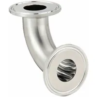 Sanitary Fitting Elbow: 90° Elbow, 2 in OD x 2 in OD Size, Clamp, 316L Stainless Steel (MPN TEG2C6L2.0-PD)