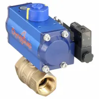 DYNAQUIP CONTROLS Pneumatically Actuated Two-Way Ball Valve: 1 in Size, Brass, FNPT x FNPT (MPN PHH25ATDA052A)