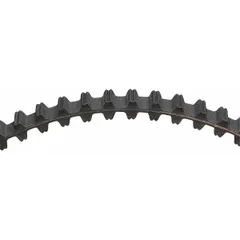 Timing belt with double cog design, 1,048 mm effective length, and fiberglass reinforcing cord. Synchronizes camshaft and crankshaft rotation for precise valve timing in automotive engines.