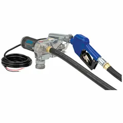 This bung-mount DC-powered fuel transfer pump operates on 12 V DC with a 1/4 hp motor, delivering a maximum flow rate of 18 gpm. Constructed with aluminum, it includes a hose and nozzle for direct installation on drums or tanks. Suitable for transferring diesel, gasoline, and other non-flammable liquids in agricultural, construction, and fleet maintenance settings.