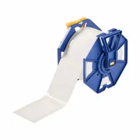 Pre-Cut Label Stock Roll: 3 11/32 in x 2 11/64 in, Acrylic, Aggressive Adhesive/Permanent Adhesive (MPN JPSL-260-2595)