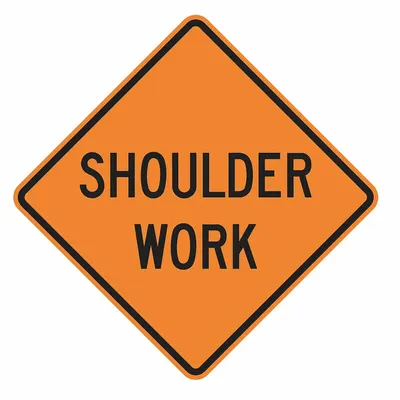 LYLE Traffic Sign: 30 in x 30 in Nominal Sign Size, Aluminum, 0.08 in, W21-5 MUTCD - Shoulder Work Ahead Signs