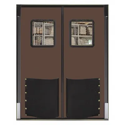 CHASE Swinging Door: Polyethylene, 2 Doors, Brown, 7 ft Door Wd, 8 ft Door Ht - Insulated Swinging Doors