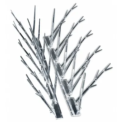 BIRD-X Bird Repellent Spikes: Std, Plastic Base, Clear, 10 ft Overall Lg - Bird Spikes