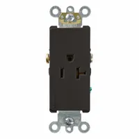 LEVITON Plugs and Receptacles: Single, 5-20, Black, 125V AC, 20 A, 2 Pole / 3 Wire (MPN 16341-E)