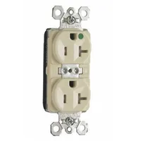 PASS & SEYMOUR Receptacle: Hospital Grade, Duplex, 5-20R, Light Almond, 125V AC, 20 A (MPN PTTR8300LA)