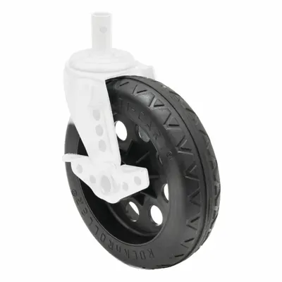 ROCK N ROLLER Caster: 500 lb Load Capacity, Aluminum/Rubber/Steel, Black - Hand Truck Wheels, Bearings, Brakes & Axles