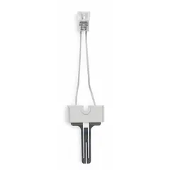 Universal hot surface igniter for gas-fired heating appliances such as furnaces and boilers. Silicon carbide construction with a flat tip and plug-in connection. Operates at 120V AC with a 5-1/4 in lead length. Direct replacement for Robertshaw OEM ignitors.