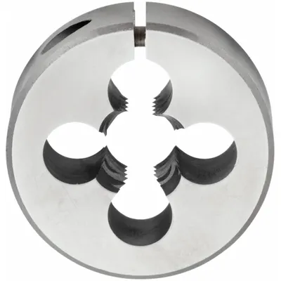 CLE-LINE Adjustable Round Threading Die: 5/16"-24 UNF, 1 in OD, High Speed Steel - Adjustable Round Threading Dies
