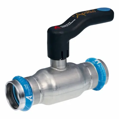 APOLLO Ball Valve: 1 in, Stainless Steel, Straight Valve Body, Press x Press - Stainless Steel Ball Valves