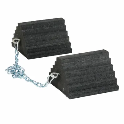 CHECKERS Wheel Chock: Rubber, 55 in Max Compatible Wheel Dia, 10,000 lb Vehicle Wt - Max - Secure-Grip Rubber Wheel Chocks