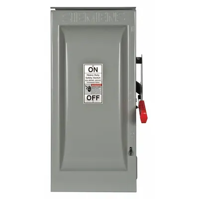 Siemens Safety Switch: Fusible, 60 A, Three Phase, 600V AC, Galvanized Steel - Fusible Safety Switches